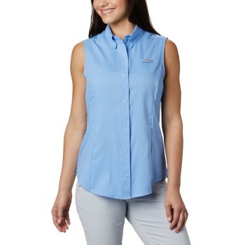 Columbia PFG Tamiami Sleeveless, Camisa Blancos Para Mujer | 873501-SNG